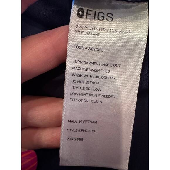 Figs Technical Collection Men's Short Sleeve Navy Blue Medical Scrub Top Sz M - Picture 11 of 12